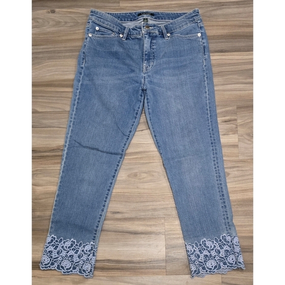 Lauren Ralph Lauren Premier Straight Cropped Jeans Size 6 - Picture 1 of 11